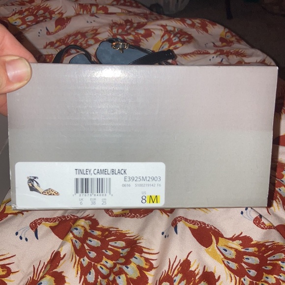 FrancoSarto Camel/Black wedges with strap Size 8 womens - Picture 3 of 3